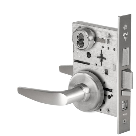 Best Grade 1 Office Mortise Lock, 16 Lever, H Rose, SFIC Housing Less Core, Satin Chrome Finish 45H7AB16H626